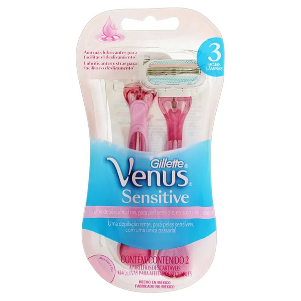 Aparelho p/ Depilar Gilette Venus Sensitive c/ 2 Unid