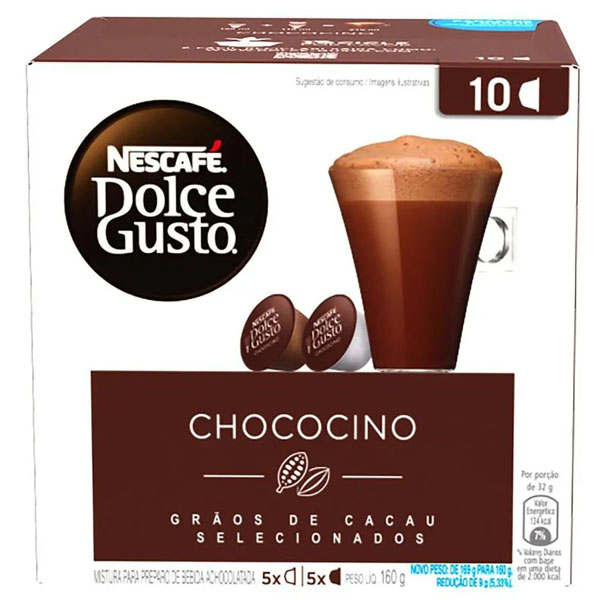 Chococino em Cápsula Nescafé Dolce Gusto 160g c/ 10 Unid