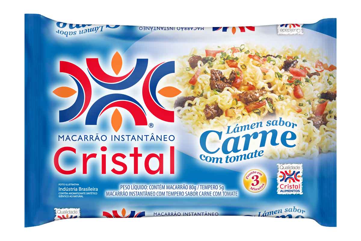 Macarrão Instantâneo Cristal Sabor Carne com Tomate