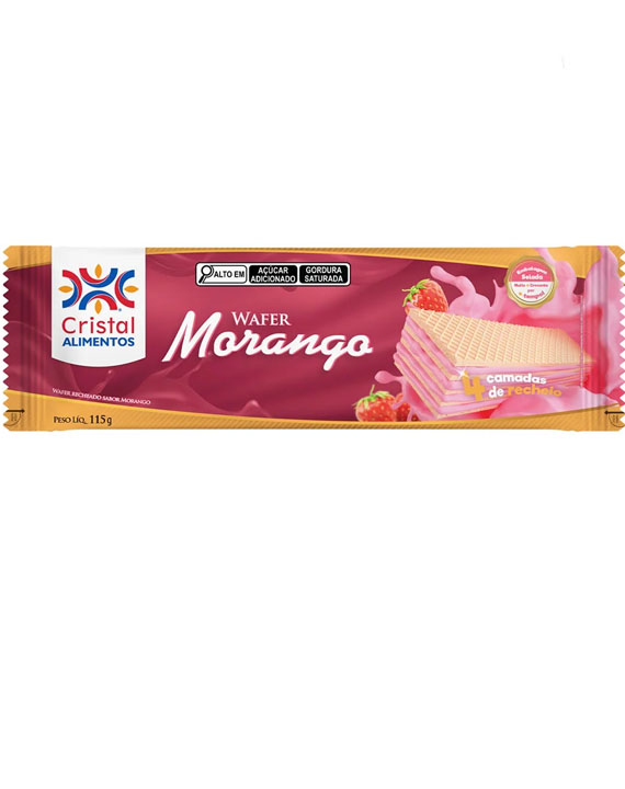 Biscoito Wafer Cristal Morango