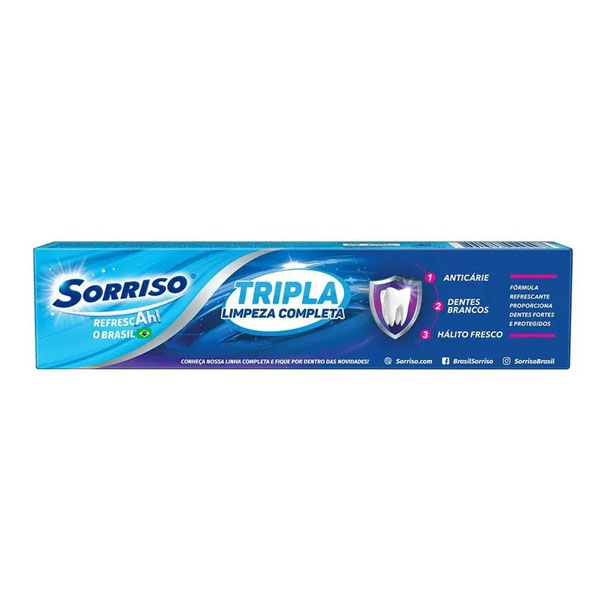 Creme Dental Sorriso Tripla Limpeza Completa 70g