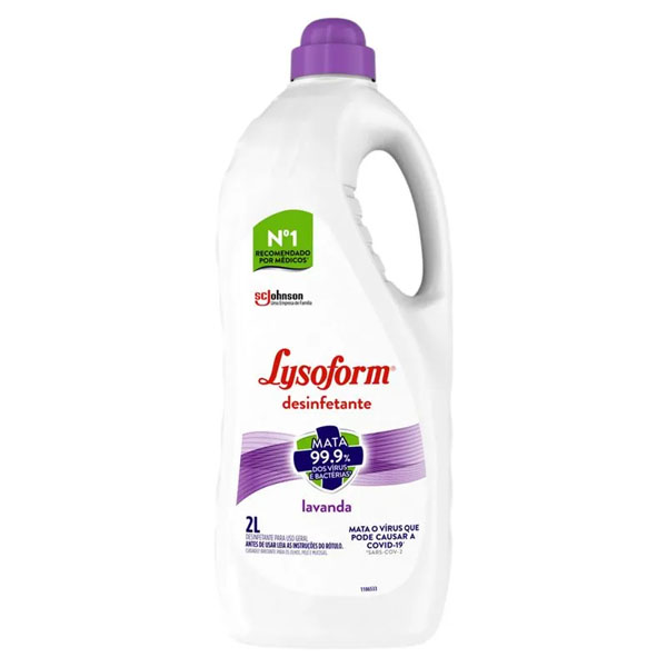 Desinfetante Lysoform em uso Geral Lavanda Frasco 2l