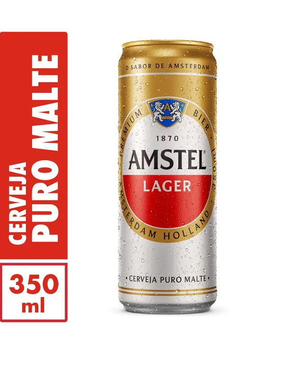 Cerveja Amstel Lager Premium Puro Malte Lata 350ml