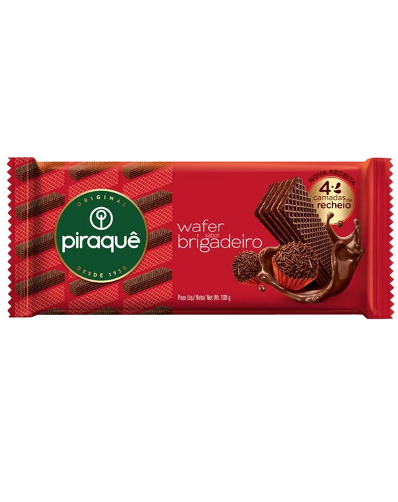 Biscoito Wafer Piraquê Recheio Brigadeiro Pacote 100g