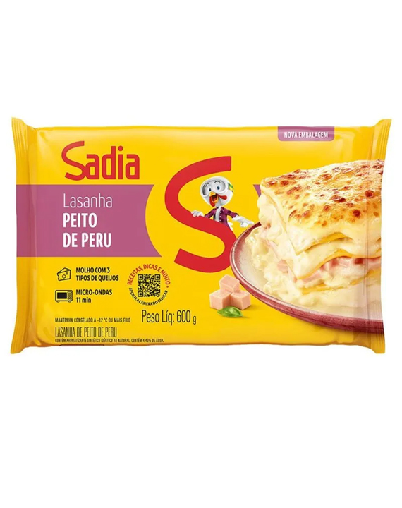 Lasanha Sadia Peito de Peru Defumado Congelada 600g